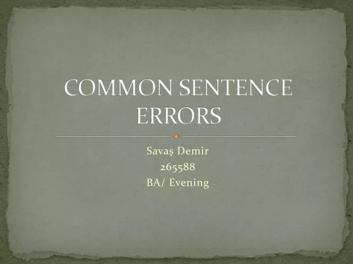common sentence errors