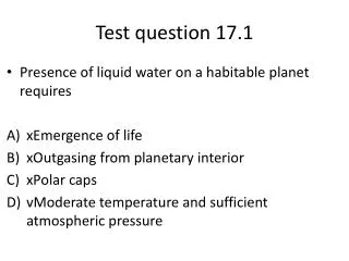 Test question 17.1