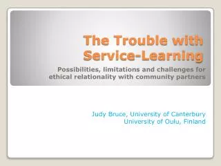 The Trouble with Service-Learning