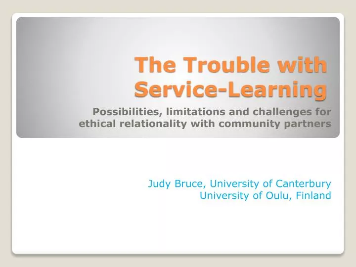 the trouble with service learning