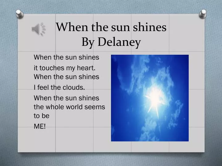 when the sun shines by delaney