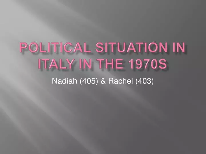 political situation in italy in the 1970s