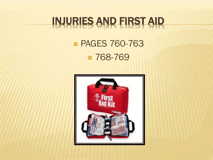 injuries and first aid