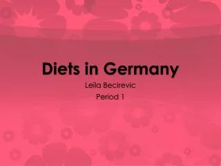 Diets in Germany
