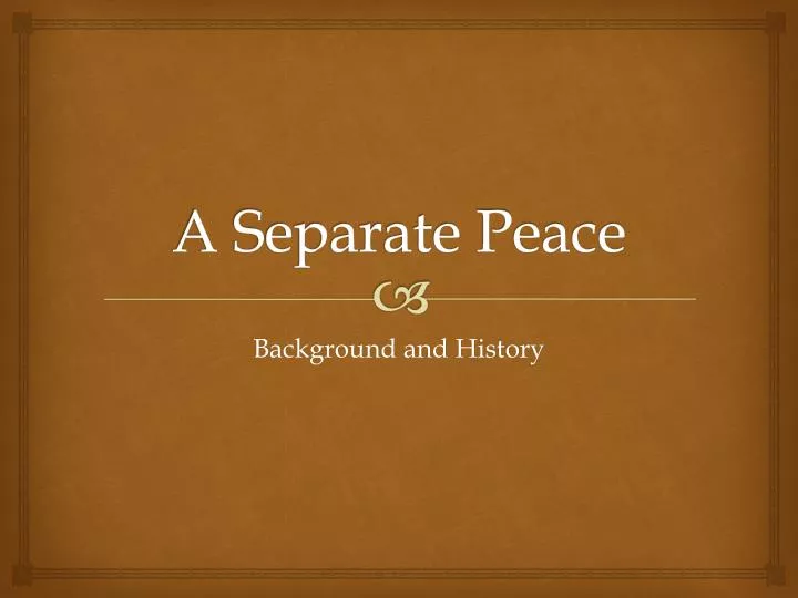 a separate peace