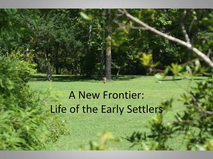 a new frontier life of the early settlers
