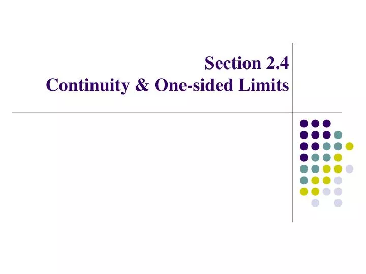 section 2 4 continuity one sided limits