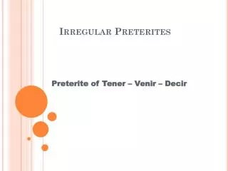 irregular preterites