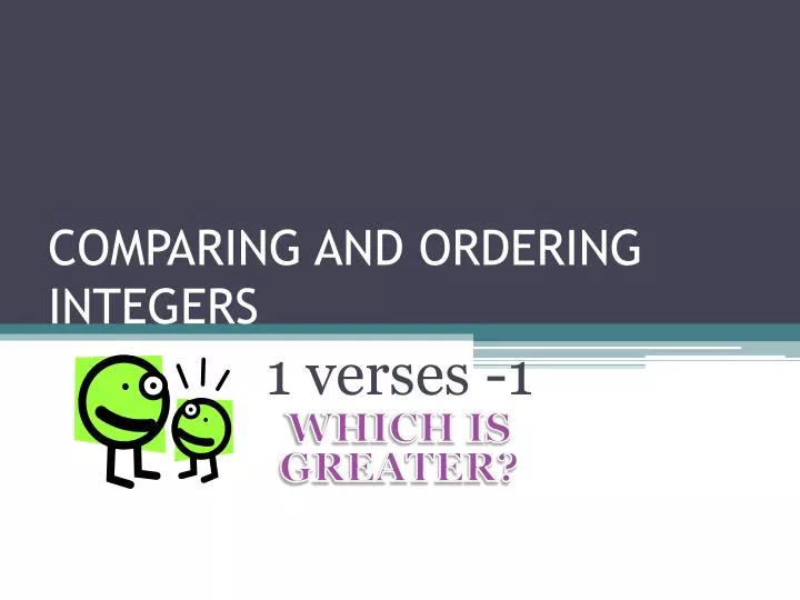 comparing and ordering integers