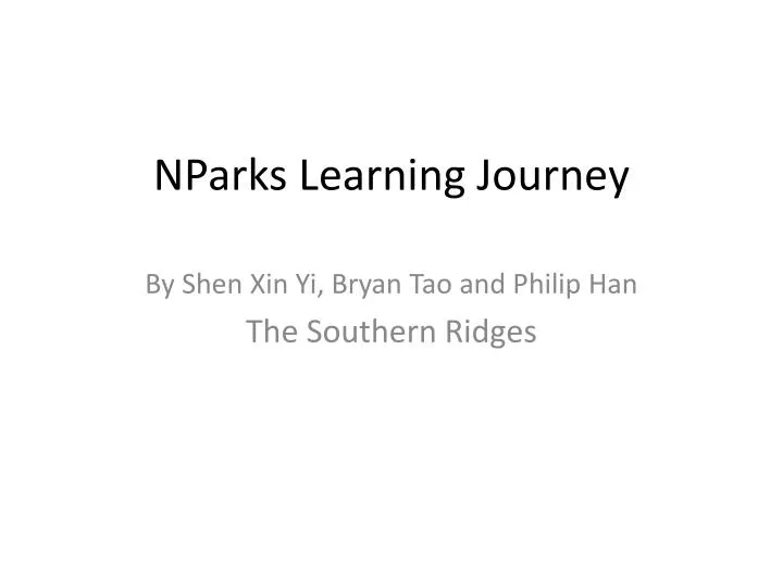 nparks learning journey