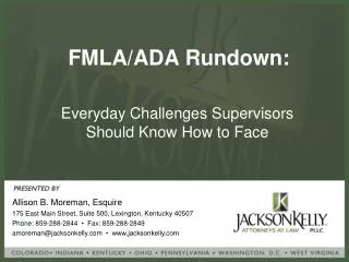 FMLA/ADA Rundown:
