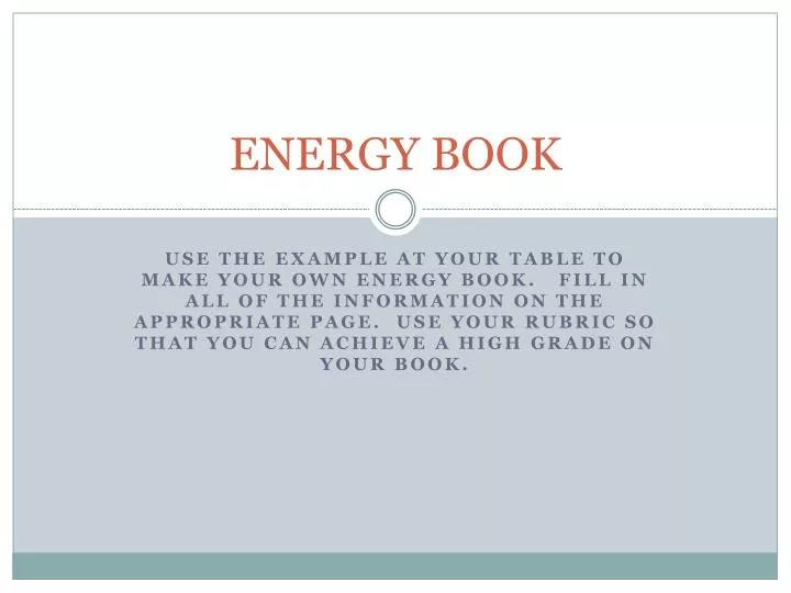 energy book