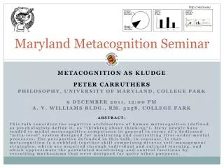 Maryland Metacognition Seminar