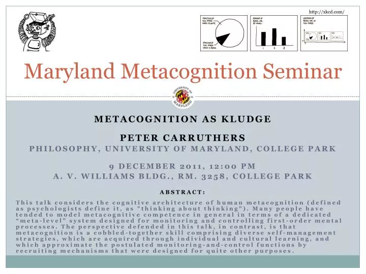 maryland metacognition seminar