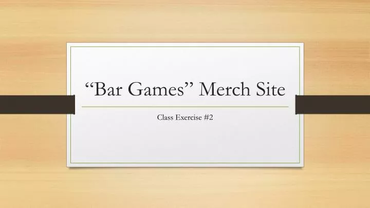 bar games merch site