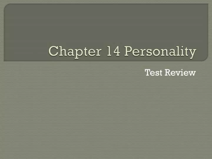 chapter 14 personality