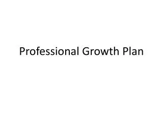 Professional Growth Plan