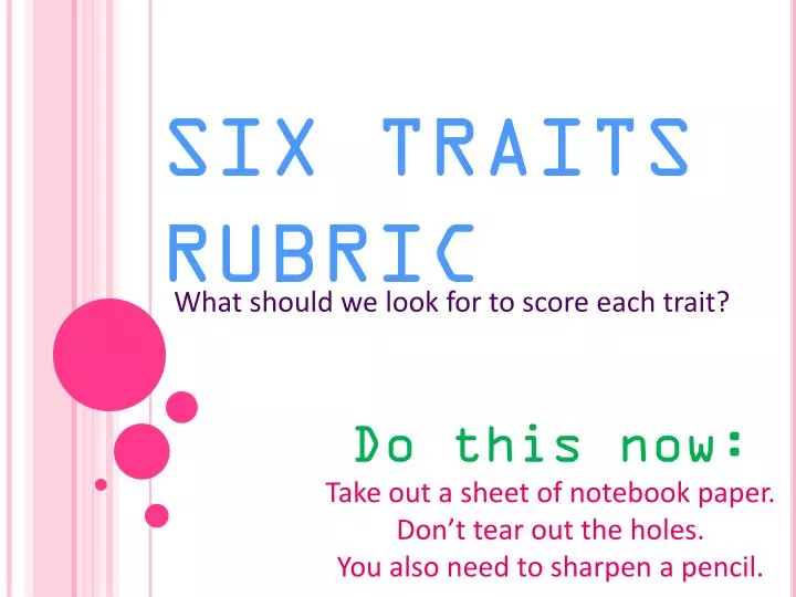 six traits rubric