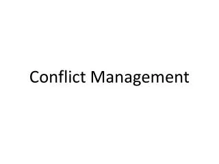 Conflict Management