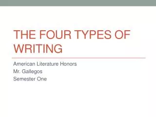 The four types of writing