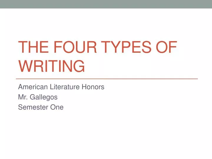 the four types of writing