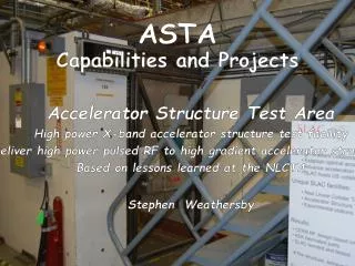ASTA Capabilities and Projects