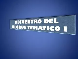 recuentro del bloque tematico i