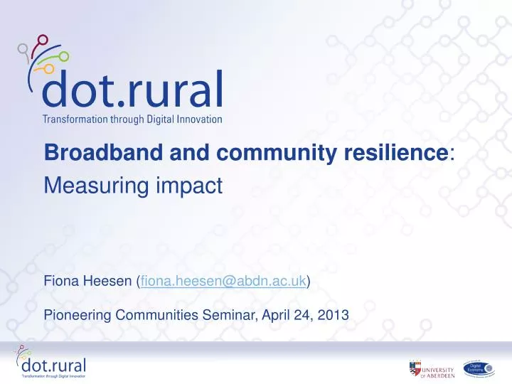 broadband and community resilience measuring impact