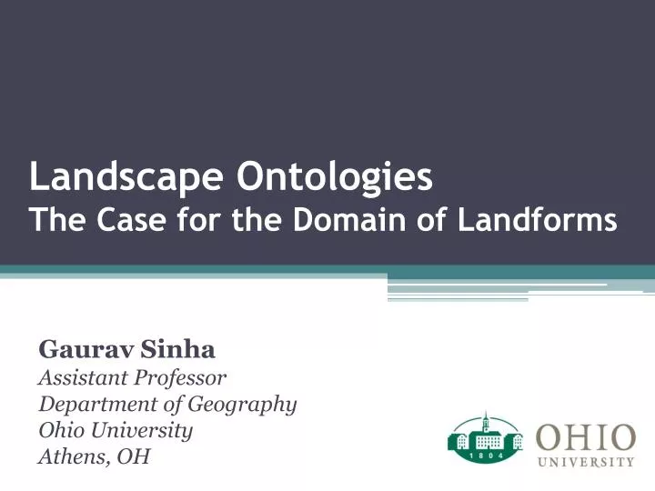 landscape ontologies the case for the domain of landforms