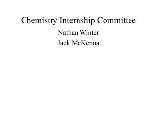 Chemistry Internship Committee