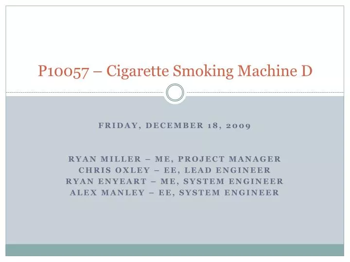 p10057 cigarette smoking machine d