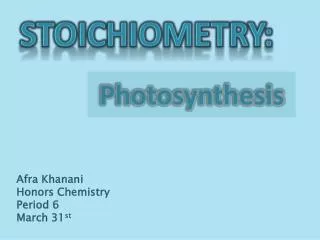 Photosynthesis