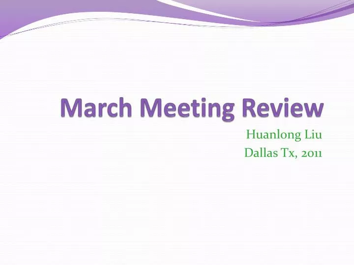 march meeting review