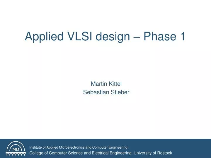 applied vlsi design phase 1