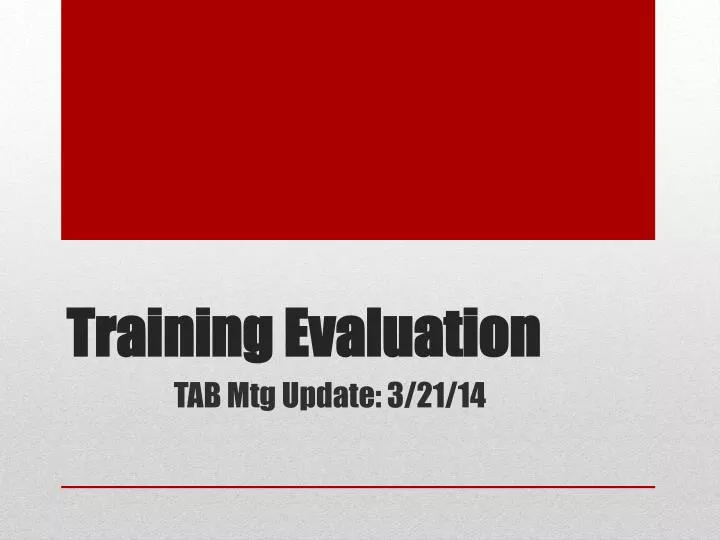 training evaluation