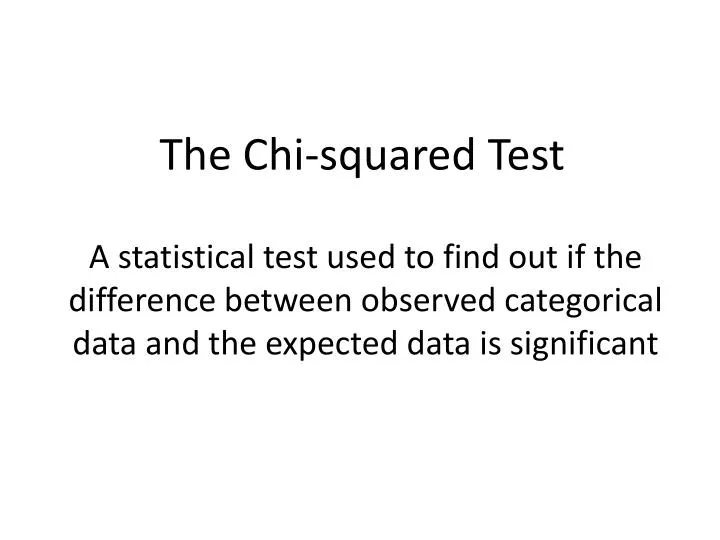 the chi squared test