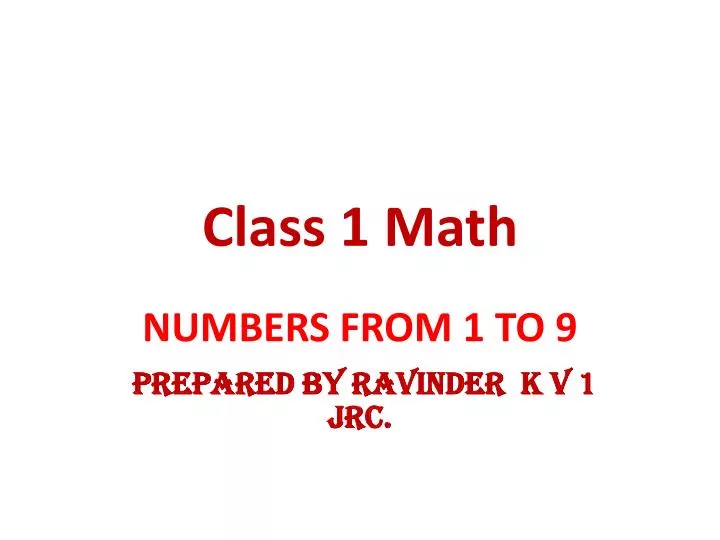 class 1 math