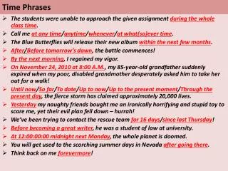 Time Phrases
