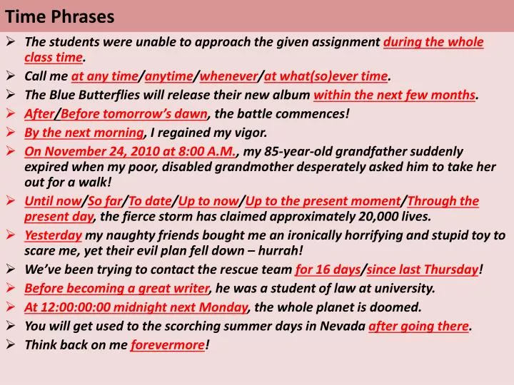 time phrases