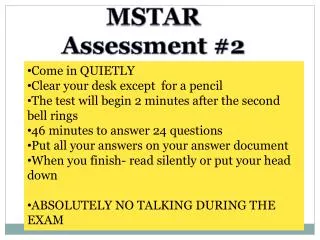 MSTAR Assessment #2