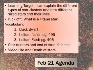 Feb 21 Agenda