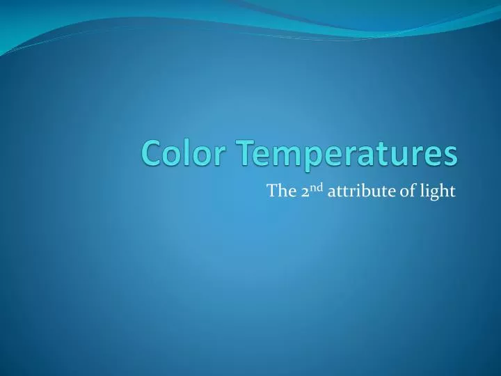 color temperatures