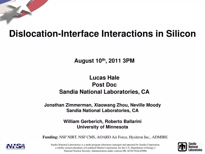 dislocation interface interactions in silicon