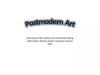 Postmodern Art