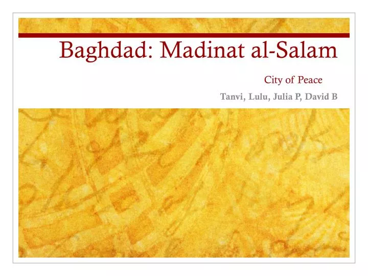 baghdad madinat al salam city of peace