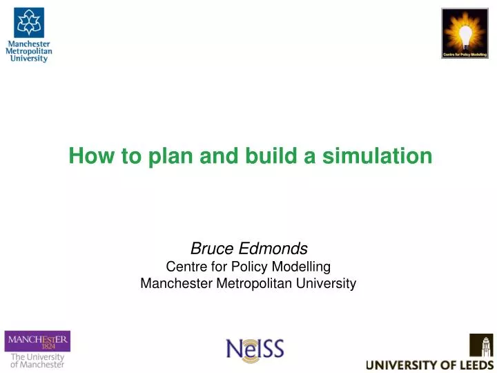 how to plan and build a simulation
