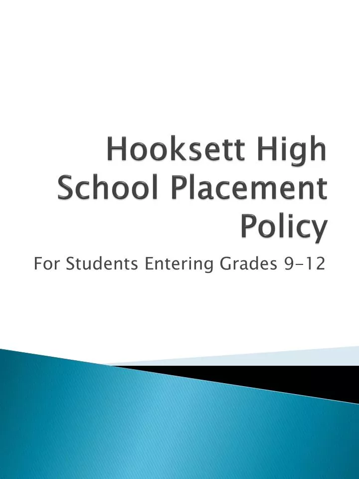 hooksett high school placement policy