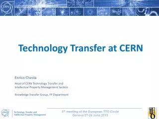 Technology Transfer at CERN