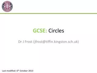 GCSE: Circles