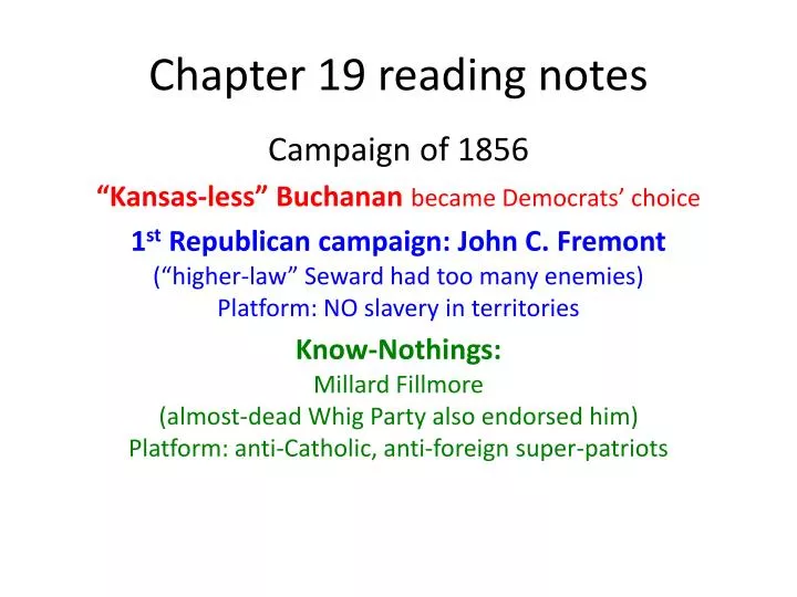 chapter 19 reading notes